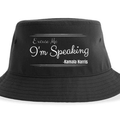 Excuse Me IM Speaking Funny Kamala Harris Joe Biden Trump Sustainable Bucket Hat