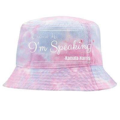 Excuse Me IM Speaking Funny Kamala Harris Joe Biden Trump Tie-Dyed Bucket Hat