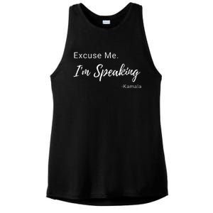 Excuse Me IM Speaking Kamala Harris Vp Funny Comedy Raglan Baseball Ladies PosiCharge Tri-Blend Wicking Tank