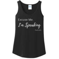 Excuse Me IM Speaking Kamala Harris Vp Funny Comedy Raglan Baseball Ladies Essential Tank