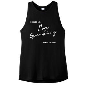 Excuse Me Im Speaking Kamala Harris Ladies PosiCharge Tri-Blend Wicking Tank