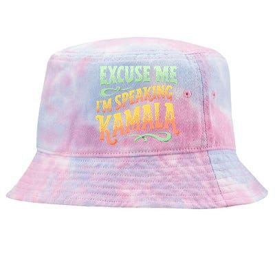 Exuse Me IM Speaking Madam President 2024 Kamala Harris Tie-Dyed Bucket Hat