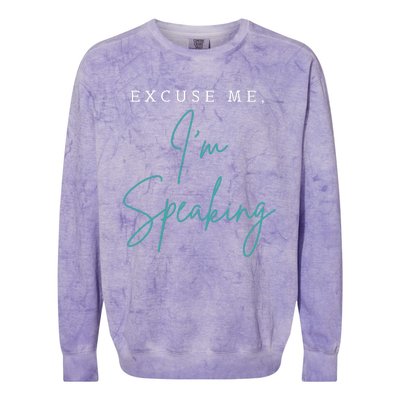 Excuse Me IM Speaking Funny Kamala Harris Joe Biden Trump Colorblast Crewneck Sweatshirt