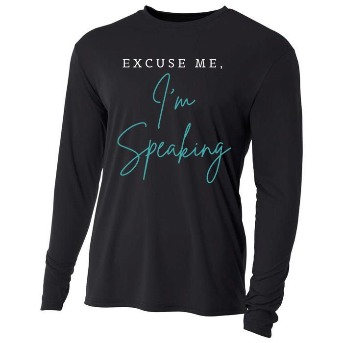 Excuse Me IM Speaking Funny Kamala Harris Joe Biden Trump Cooling Performance Long Sleeve Crew