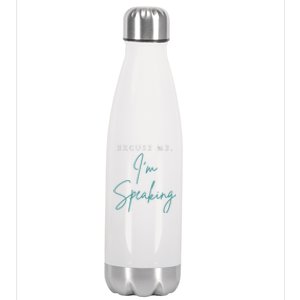 Excuse Me IM Speaking Funny Kamala Harris Joe Biden Trump Stainless Steel Insulated Water Bottle