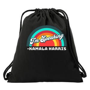 Excuse Me IM Speaking Kamala Harris Tim Walz Waltz 2024 Drawstring Bag