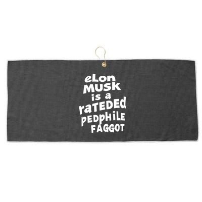 Elon Musk Is A Rateded Pedphile Faggot Large Microfiber Waffle Golf Towel