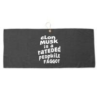 Elon Musk Is A Rateded Pedphile Faggot Large Microfiber Waffle Golf Towel