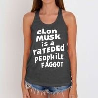 Elon Musk Is A Rateded Pedphile Faggot Women's Knotted Racerback Tank