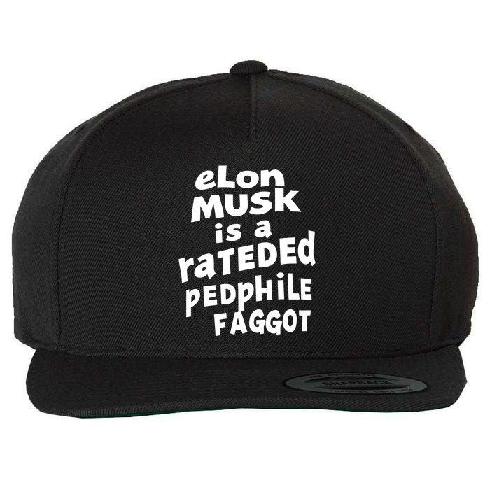 Elon Musk Is A Rateded Pedphile Faggot Wool Snapback Cap