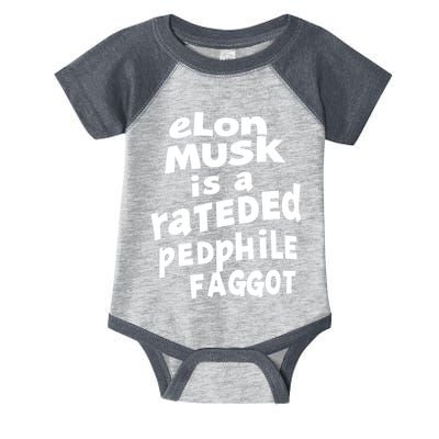 Elon Musk Is A Rateded Pedphile Faggot Infant Baby Jersey Bodysuit