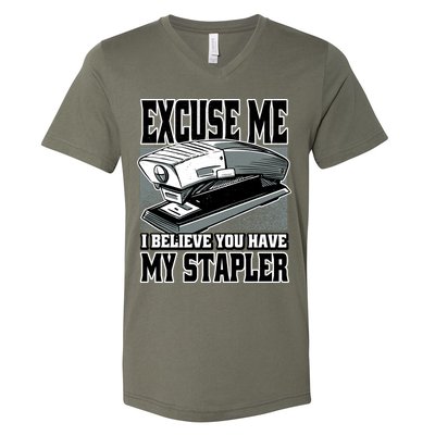 Excuse Me I Believe You Have My Stapler V-Neck T-Shirt