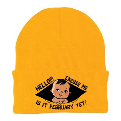 Excuse Me Is It February Yet Pregnancy Pregnant Mom To Be Knit Cap Winter Beanie