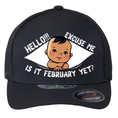 Excuse Me Is It February Yet Pregnancy Pregnant Mom To Be Flexfit Unipanel Trucker Cap