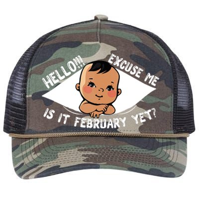 Excuse Me Is It February Yet Pregnancy Pregnant Mom To Be Retro Rope Trucker Hat Cap