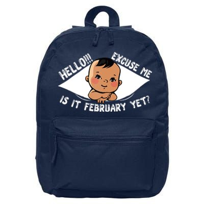 Excuse Me Is It February Yet Pregnancy Pregnant Mom To Be 16 in Basic Backpack