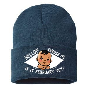 Excuse Me Is It February Yet Pregnancy Pregnant Mom To Be Sustainable Knit Beanie