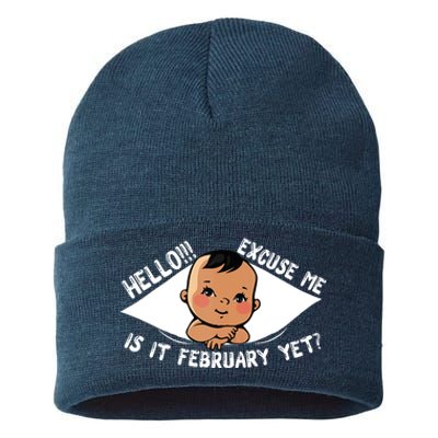 Excuse Me Is It February Yet Pregnancy Pregnant Mom To Be Sustainable Knit Beanie