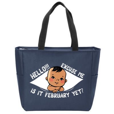 Excuse Me Is It February Yet Pregnancy Pregnant Mom To Be Zip Tote Bag