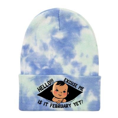 Excuse Me Is It February Yet Pregnancy Pregnant Mom To Be Tie Dye 12in Knit Beanie