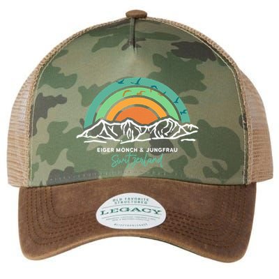 Eiger MöNch Jungfrau Eiger Monk Virgin Mountain Switzerland Legacy Tie Dye Trucker Hat