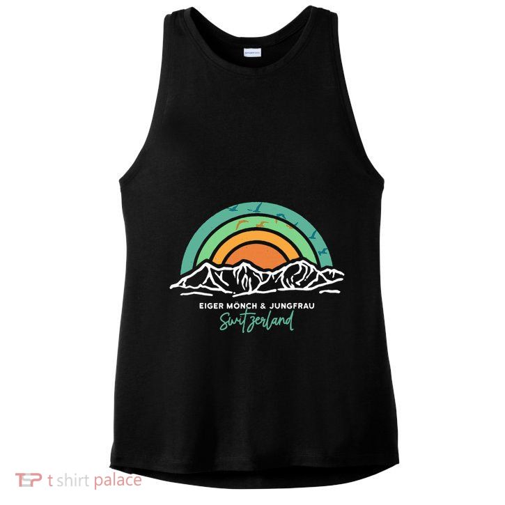 Eiger MöNch Jungfrau Eiger Monk Virgin Mountain Switzerland Ladies PosiCharge Tri-Blend Wicking Tank