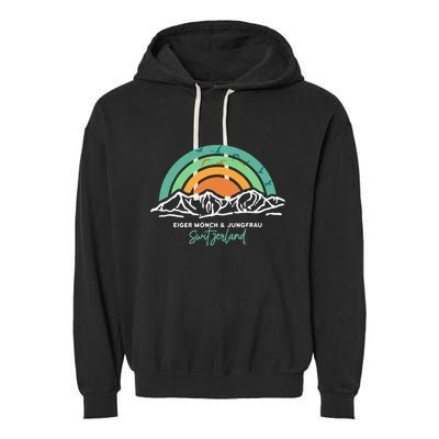 Eiger MöNch Jungfrau Eiger Monk Virgin Mountain Switzerland Garment-Dyed Fleece Hoodie