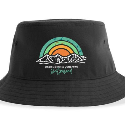 Eiger MöNch Jungfrau Eiger Monk Virgin Mountain Switzerland Sustainable Bucket Hat