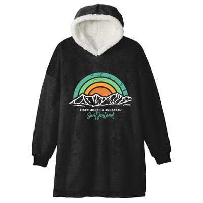 Eiger MöNch Jungfrau Eiger Monk Virgin Mountain Switzerland Hooded Wearable Blanket