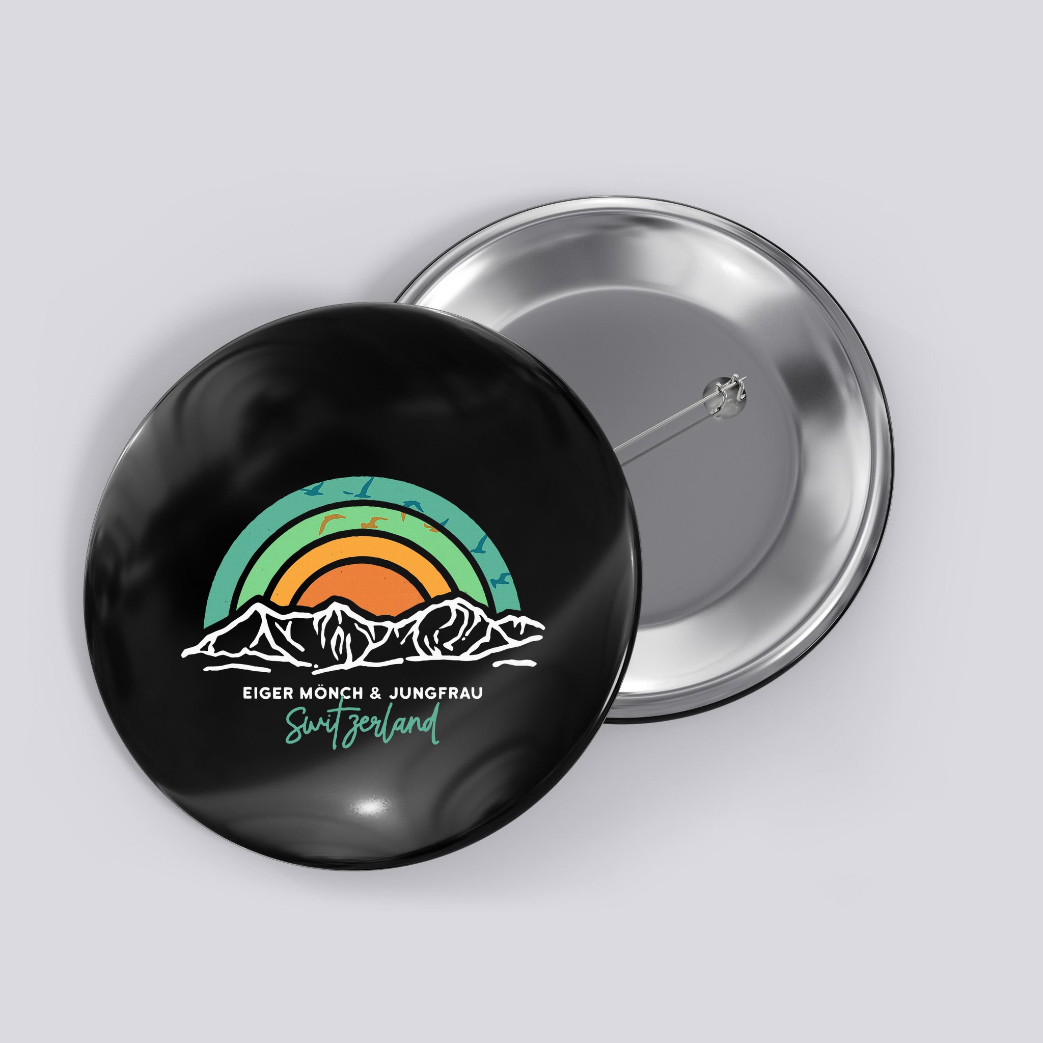 Eiger MöNch Jungfrau Eiger Monk Virgin Mountain Switzerland Button