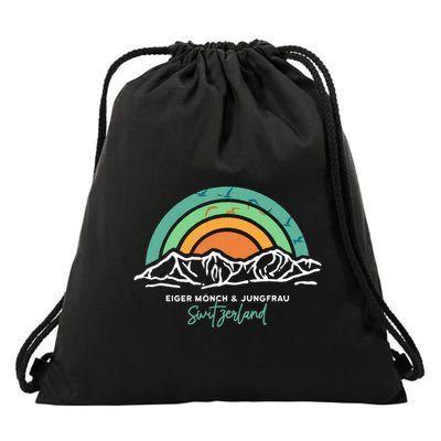 Eiger MöNch Jungfrau Eiger Monk Virgin Mountain Switzerland Drawstring Bag
