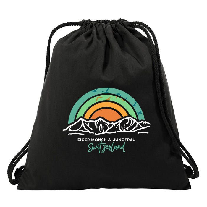 Eiger MöNch Jungfrau Eiger Monk Virgin Mountain Switzerland Drawstring Bag
