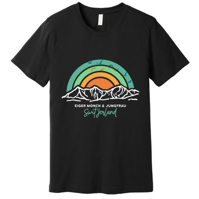 Eiger MöNch Jungfrau Eiger Monk Virgin Mountain Switzerland Premium T-Shirt