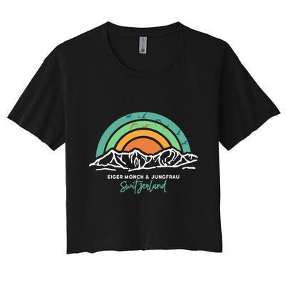 Eiger MöNch Jungfrau Eiger Monk Virgin Mountain Switzerland Crop Top