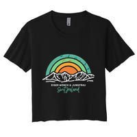 Eiger MöNch Jungfrau Eiger Monk Virgin Mountain Switzerland Women's Crop Top Tee