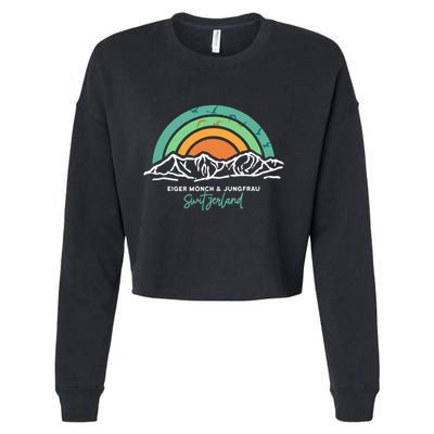 Eiger MöNch Jungfrau Eiger Monk Virgin Mountain Switzerland Cropped Pullover Crew