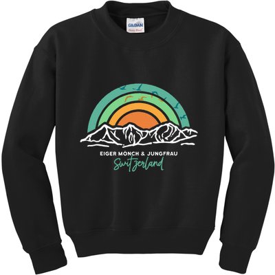 Eiger MöNch Jungfrau Eiger Monk Virgin Mountain Switzerland Kids Sweatshirt