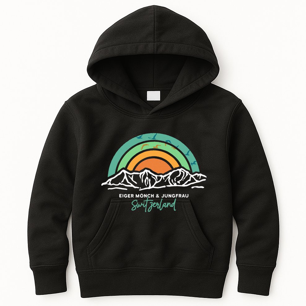 Eiger MöNch Jungfrau Eiger Monk Virgin Mountain Switzerland Kids Hoodie