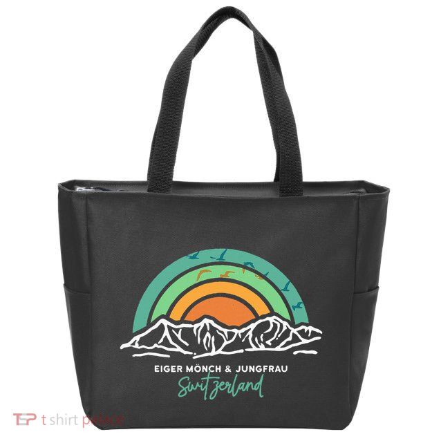 Eiger MöNch Jungfrau Eiger Monk Virgin Mountain Switzerland Zip Tote Bag