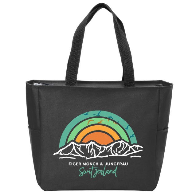 Eiger MöNch Jungfrau Eiger Monk Virgin Mountain Switzerland Zip Tote Bag