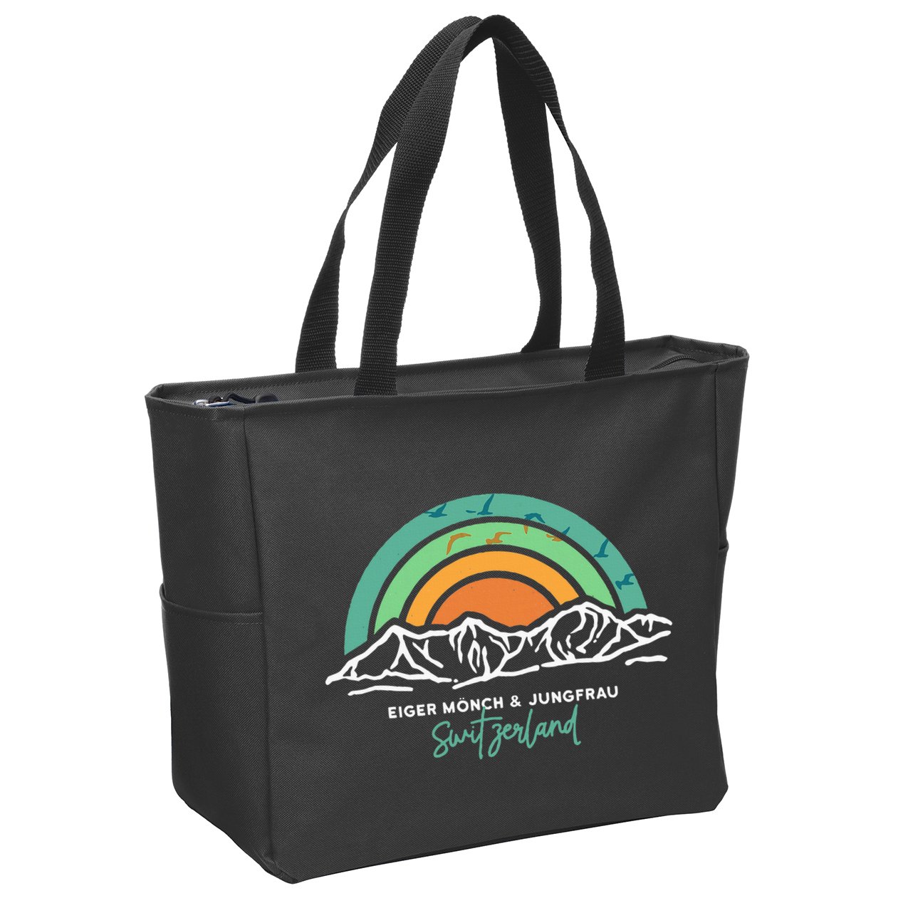 Eiger MöNch Jungfrau Eiger Monk Virgin Mountain Switzerland Zip Tote Bag