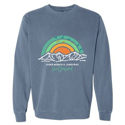 Eiger MöNch Jungfrau Eiger Monk Virgin Mountain Switzerland Garment-Dyed Sweatshirt