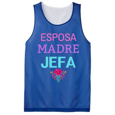 Esposa Madre Jefa Wife Mother Boss Strong Hispanic Mom Meaningful Gift Mesh Reversible Basketball Jersey Tank