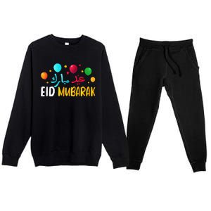 Eid Mubarak Kareem Muslims Celebration Premium Crewneck Sweatsuit Set