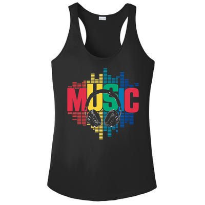 Electronic Music Lover Dj Retro Headphones Ladies PosiCharge Competitor Racerback Tank