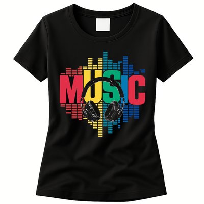 Electronic Music Lover Dj Retro Headphones Women's T-Shirt