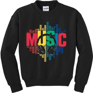 Electronic Music Lover Dj Retro Headphones Kids Sweatshirt