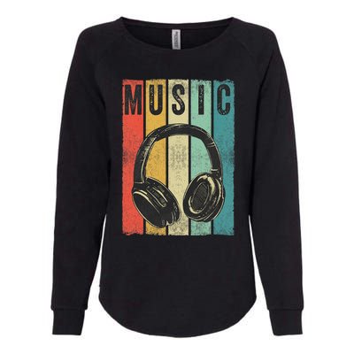 Electronic Music Lover DJ Gift Vintage Retro Headphones Womens California Wash Sweatshirt