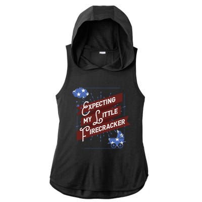 Expecting My Little Firecracker Gift Ladies PosiCharge Tri-Blend Wicking Draft Hoodie Tank