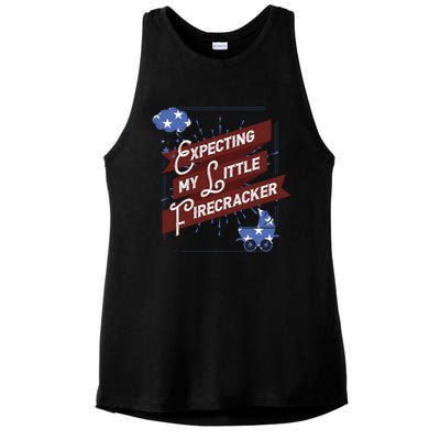 Expecting My Little Firecracker Gift Ladies PosiCharge Tri-Blend Wicking Tank